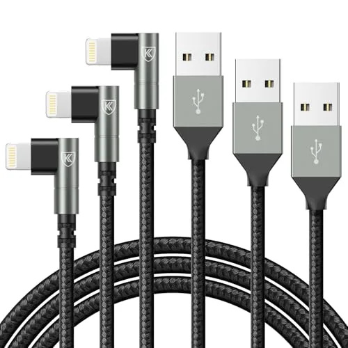 KIYODA 90° Braided Lightning Cable