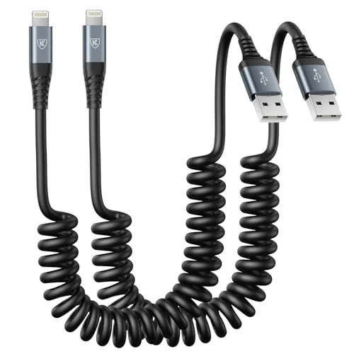 KIYODA Coiled Lightning iPhone Charger Cable